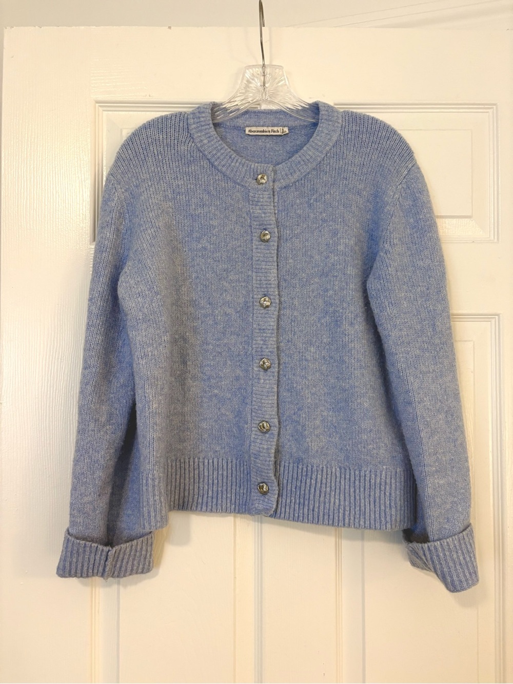 Abercrombie & Fitch Light Blue Button-Up Knit Cardigan